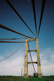 Old bridge at Opiki, Manawatu, photo on 35mm film under moonlight by James Gilberd, Photospace