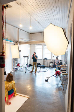 Studio hire at Courtenay Studios - the first client to use the new Elinchrom lights, Tangata Circus Co., photography studio hire in central Wellington NZ, 37 Courtenay Place, Elinchrom Pro HD flash units